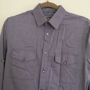 Express Fitted Men's Button Down Dress Shirt